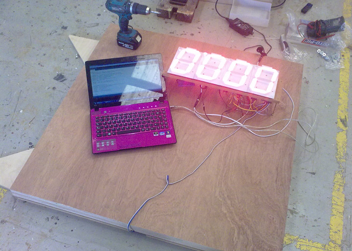 interactive exhibit technical components load cell platform and display